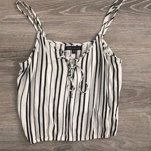 Black and white striped tank top